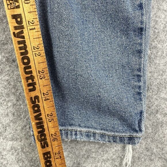 Abercrombie Fitch Mom Jeans Womens 25/0 Blue Medium Wash Destroyed Relaxed Denim - Picture 13 of 16